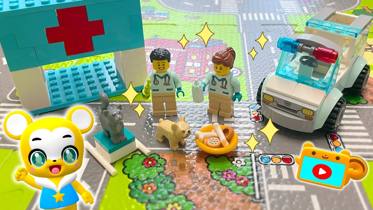 救急車】お医者さんごっこで遊ぼう！☆乗り物いっぱいしゅつどう