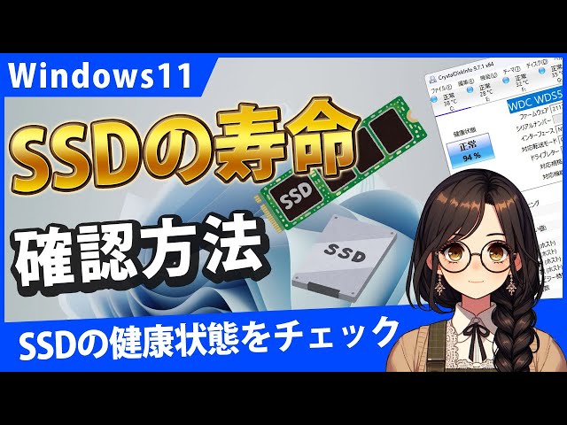 Windows11でSSDの推定寿命を確認する方法、標準機能とCrystalDiskInfo