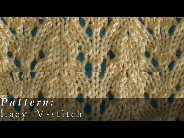 Lacy V-stitch | Knit Pattern | Easy - YouTube
