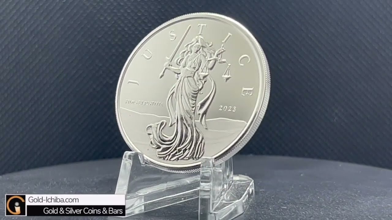 2023年 (新品) ジブラルタル「正義の女神」純銀 1オンス 銀貨 - YouTube