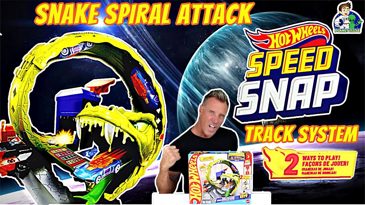 Hot Wheels City Snake Spiral Attack Speed Snap Track System - YouTube