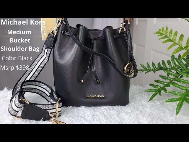 Michael Kors Medium Bucket Shoulder Bag Leather in color Black