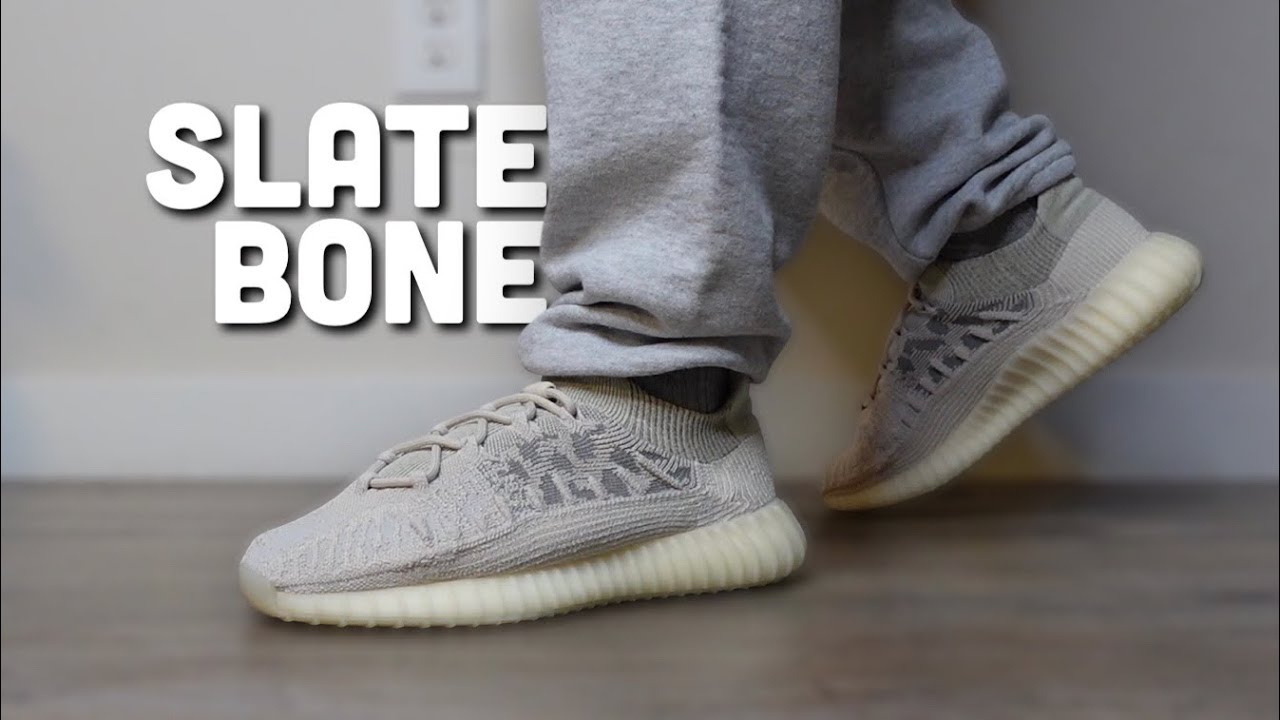 YEEZY 350 CMPCT Slate Bone Review + On Feet Look - YouTube