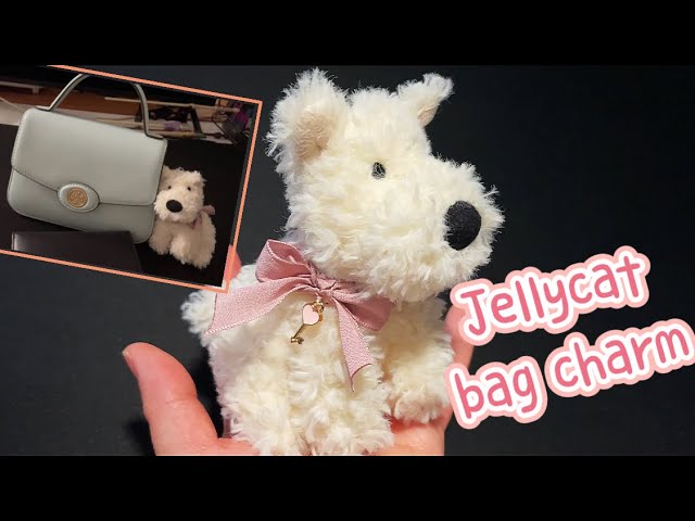 Jellycat Munro Scottie Dog Bag Charm on my fav bag (Tory Burch