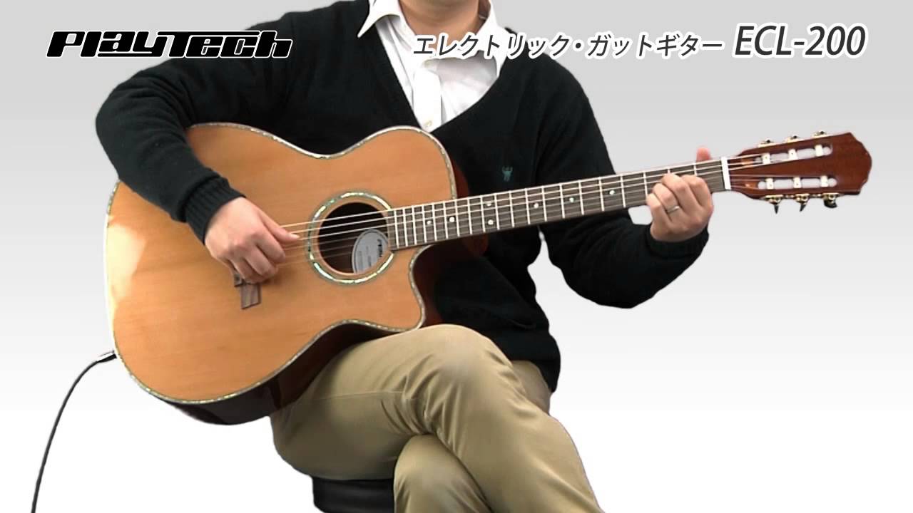 PLAYTECH / エレクトリック・ガットギター ECL-200 - YouTube