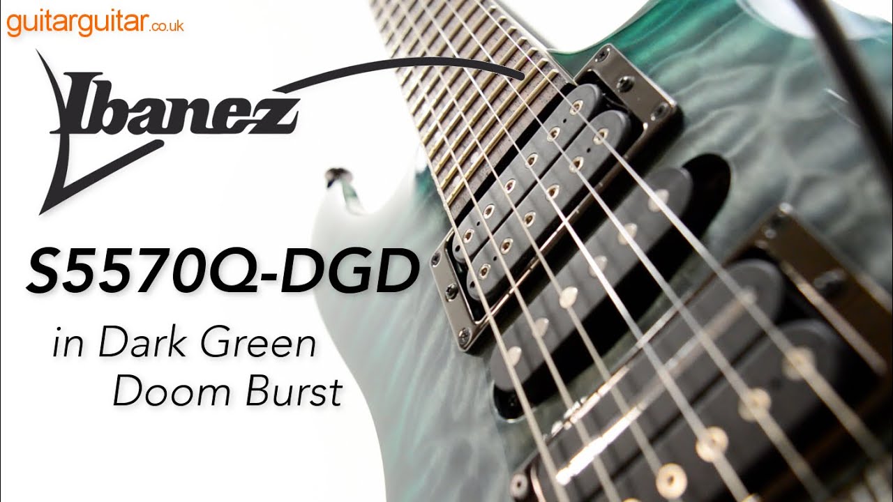 Ibanez S5570Q DGD Prestige Dark Green Doom Burst - YouTube