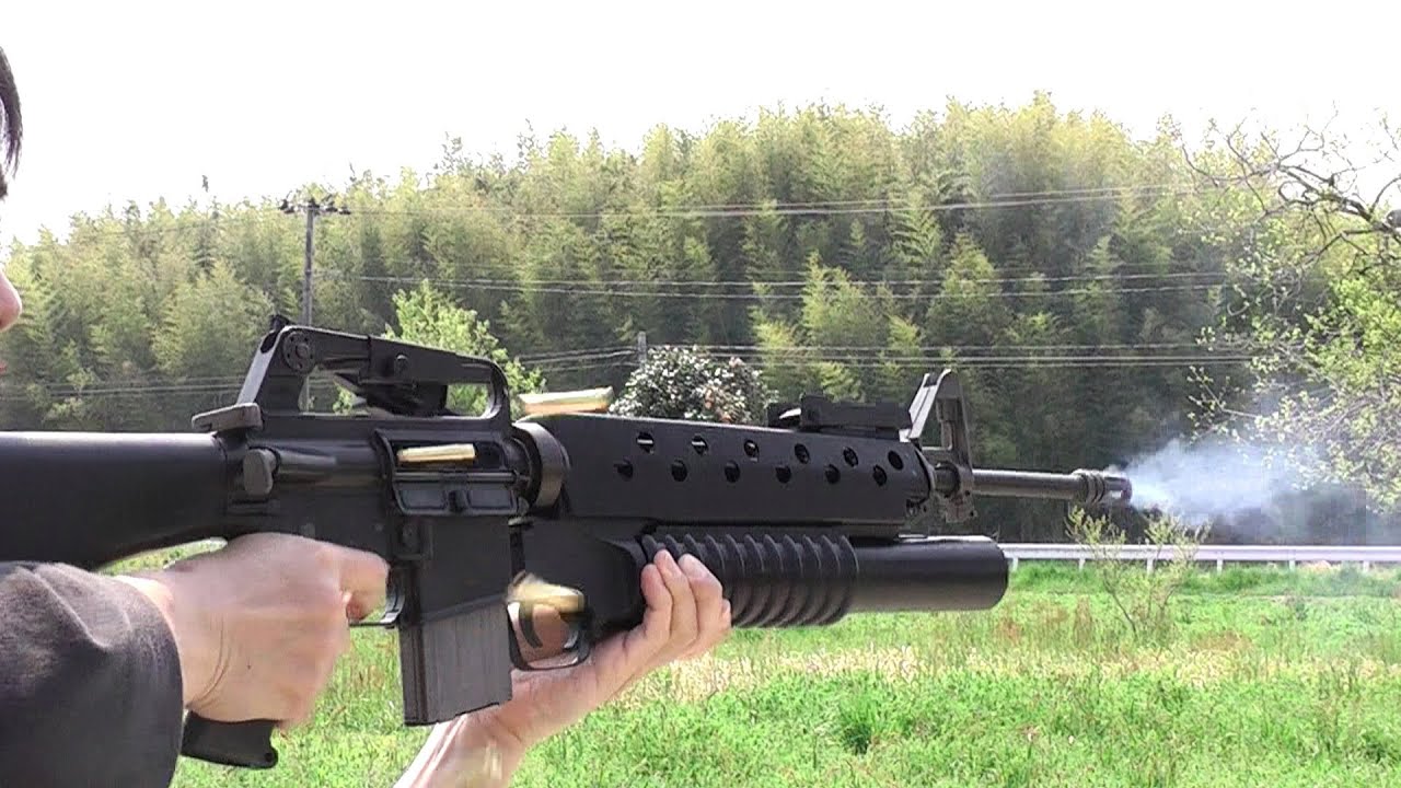 モデルガン・MGC M16A1(ABS) CP-BLK & ARII M203 Grenade Launcher