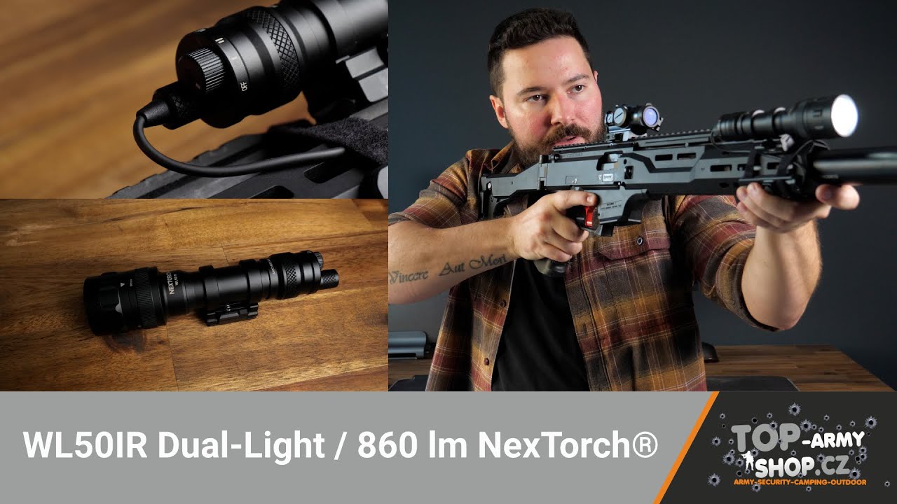 Weapon Flashlight WL50IR Dual Light 860 lm NexTorch® Durable and