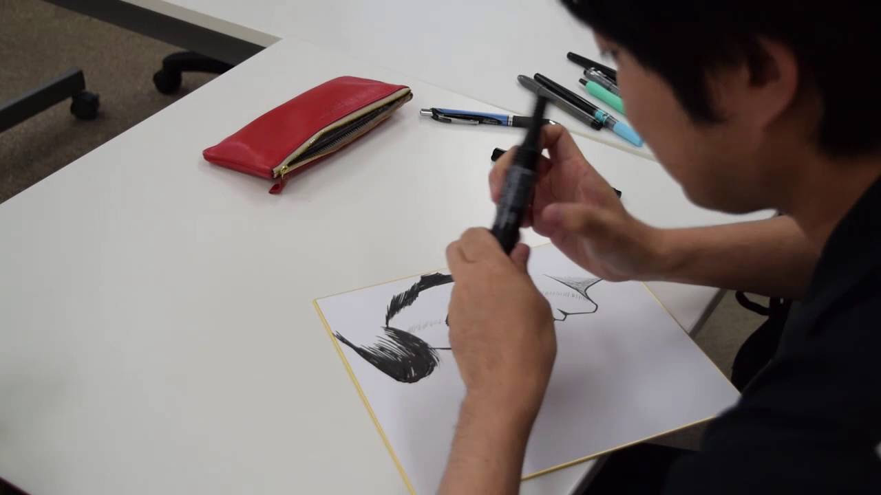 漫画家メイキング】田中圭一がおおひなたごう先生の色紙作画を解説