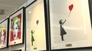 An exhibition of Banksy reproductions: Approximately 60 pieces by