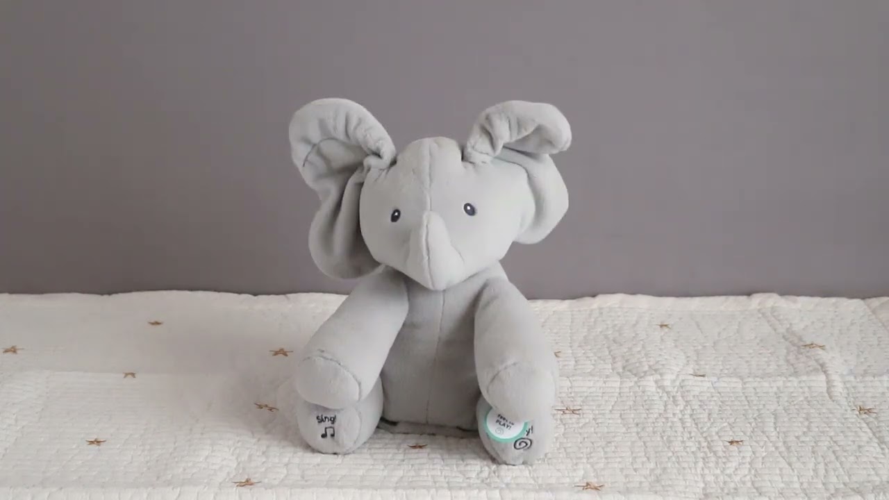 GUND フラッピー ザ エレファント ベビー 動くぬいぐるみ ゾウ - YouTube