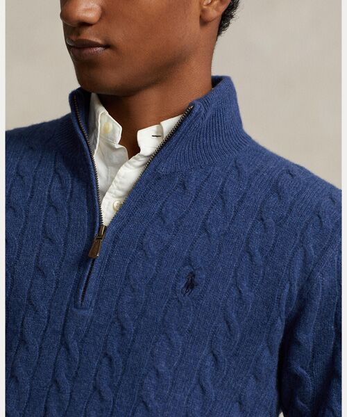 ケーブルニット ウールカシミヤ セーター （ニット・セーター）｜POLO
