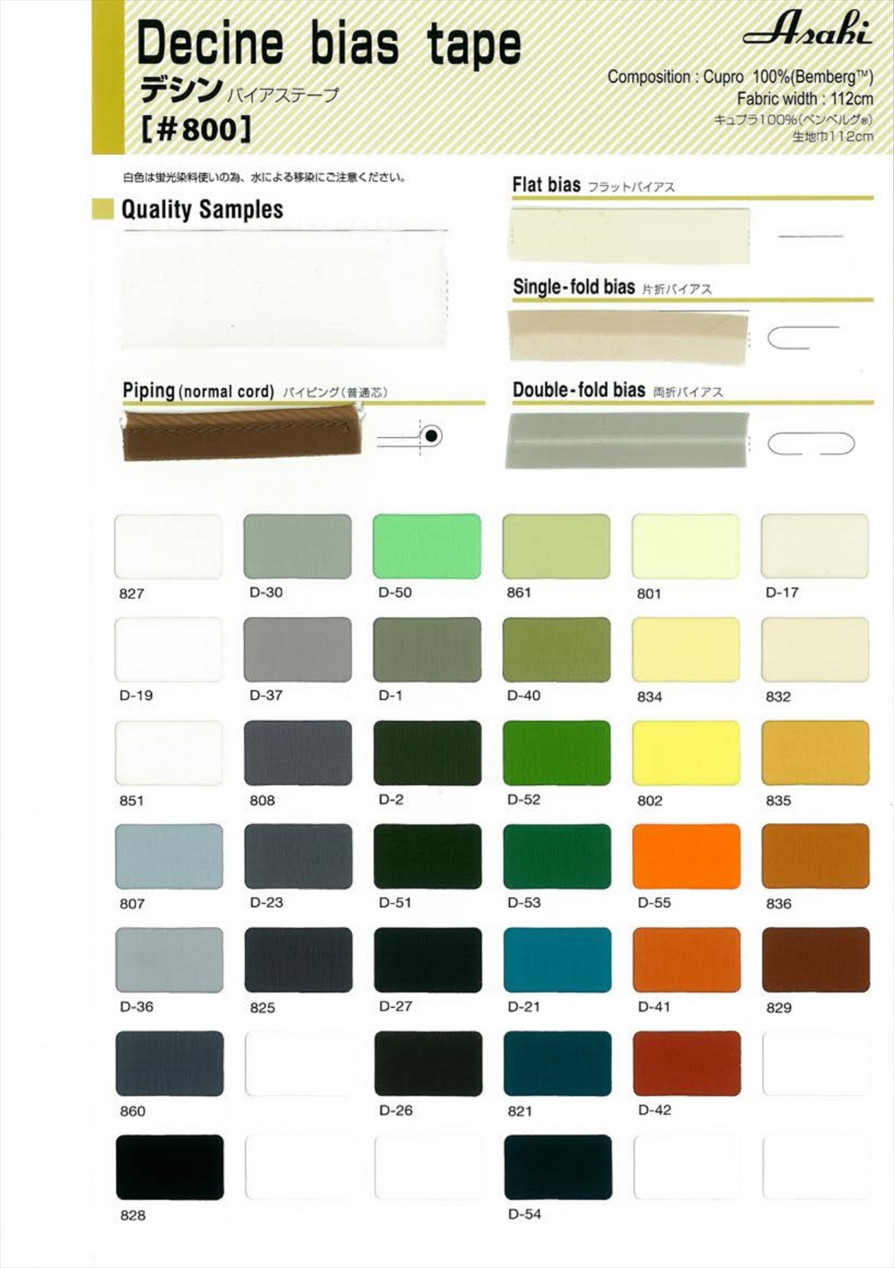 デシンバイアス フラットバイアステープ 800-F 66m巻 800-F[加工テープ