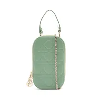 クリスチャンディオール カナージュ レザー フォンホルダー グリーン