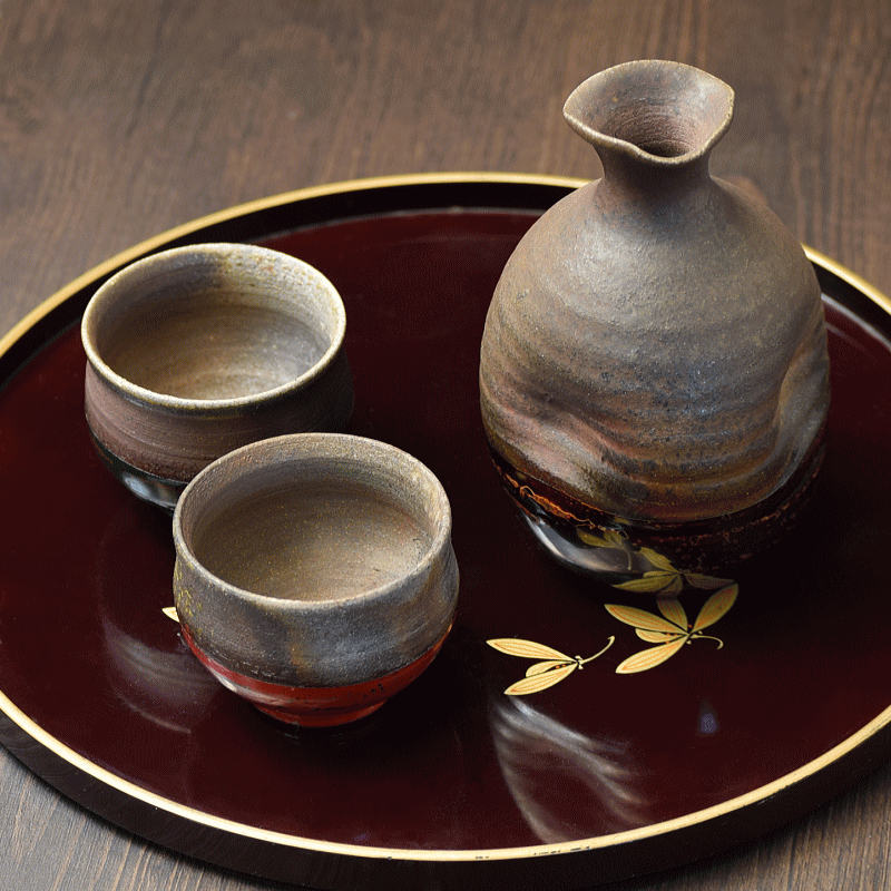 楽天市場】徳利ぐい呑み セット【タイプB】津軽塗 × 津軽金山焼徳利(高