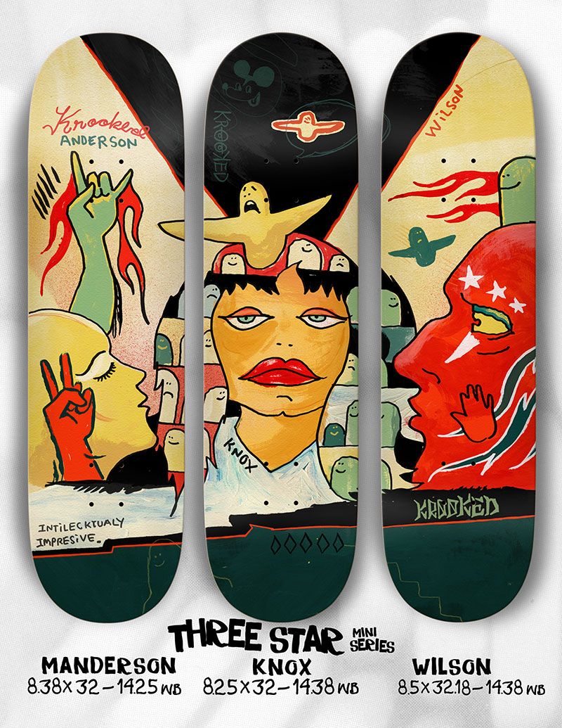 KROOKED SKATEBOARDS - Krooked Three Star Wilson 8.5 / スケボー