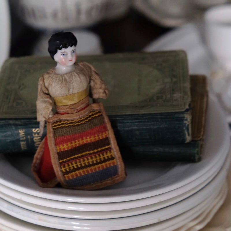 ドイツ製 チャイナヘッドドール ビスクドール 12.5cm アンティーク