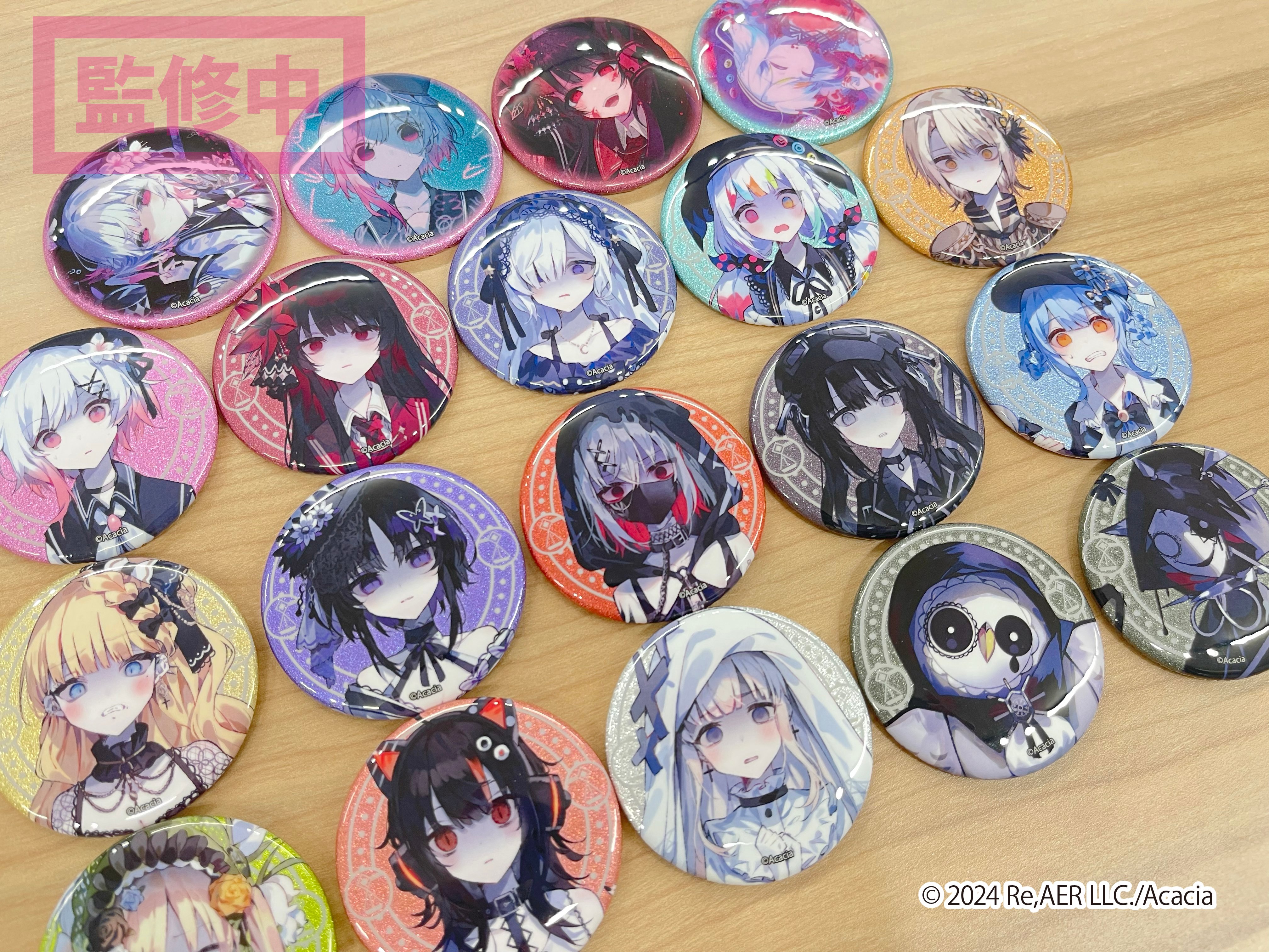 魔法少女ノ魔女裁判 POP UP STORE グリッター缶バッジ画像公開 - まの