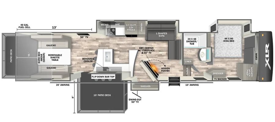 2026 Forest River XLR Nitro 40BAR13 Toy Hauler Fifth Wheel | RV