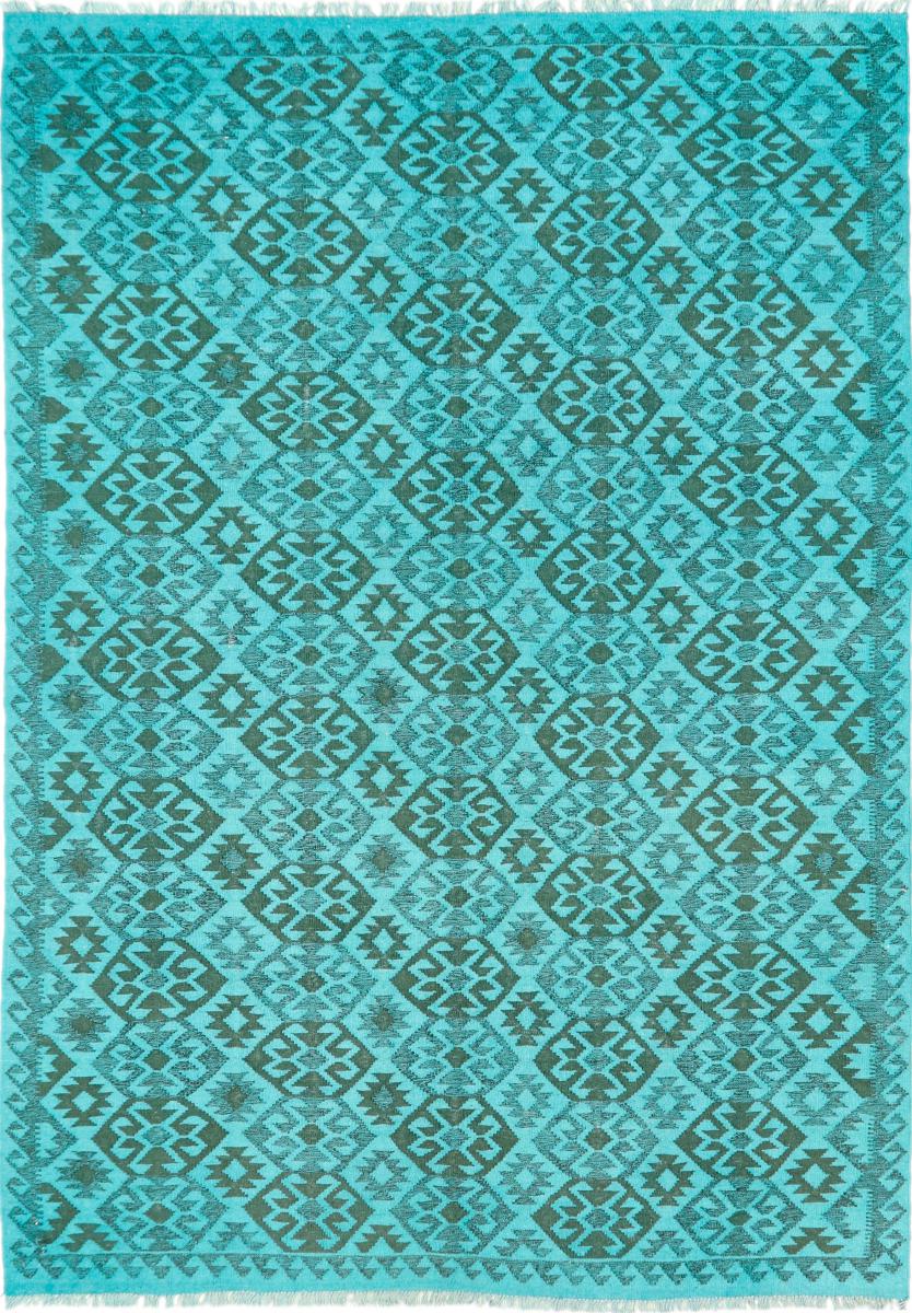 キリム アフガン Chromatic オリエントカーペット 296x209 cm – 手作り