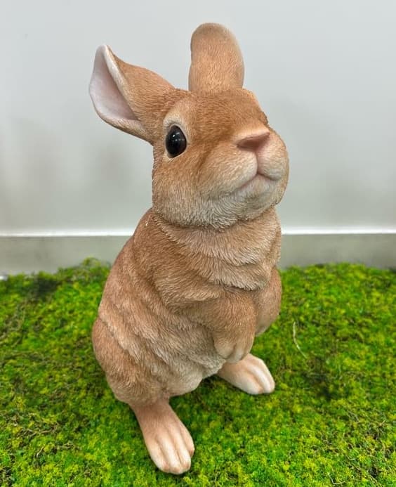 園芸ネット本店｜WooBia：見上げて立つベージュ白ウサギ（H12207-3