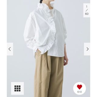 かぐれ - 新品タグ付◉ かぐれ コットンフリルカラーシャツ OFFの通販