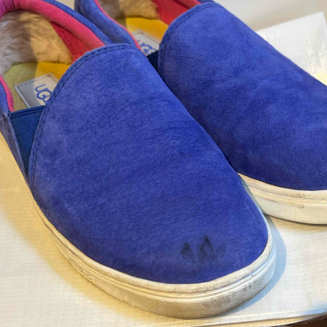 UGG - UGG スリッポン 24.5cm ライトブルー 裏地ピンク ロゴタグあり