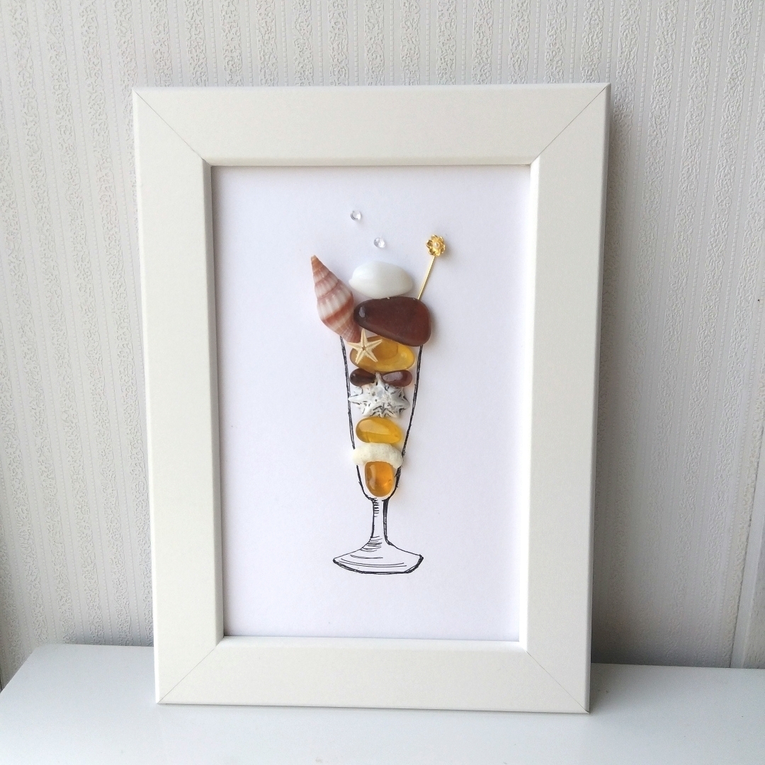 シーグラスアート オレンジチョコパフェの通販 by ato｜ラクマ