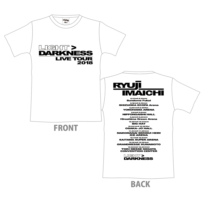 LIGHT>DARKNESS ツアーTシャツ[M] / WHITE : RYUJI IMAICHI (今市隆二