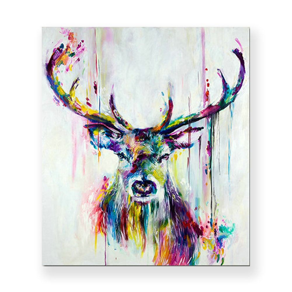 絵画 油彩画 アートパネル 装飾絵画 壁飾り 鹿 プレゼント 1pcs 30*45cm