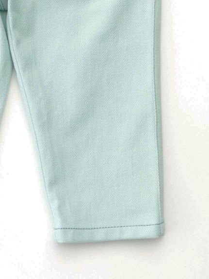 ベビー]さくらんぼアップリケのびのびストレッチカットツイル