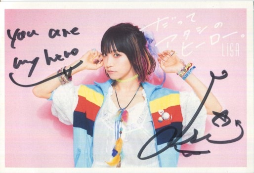 LiSA 直筆サイン入りポストカード「だってアタシのヒーロー。」