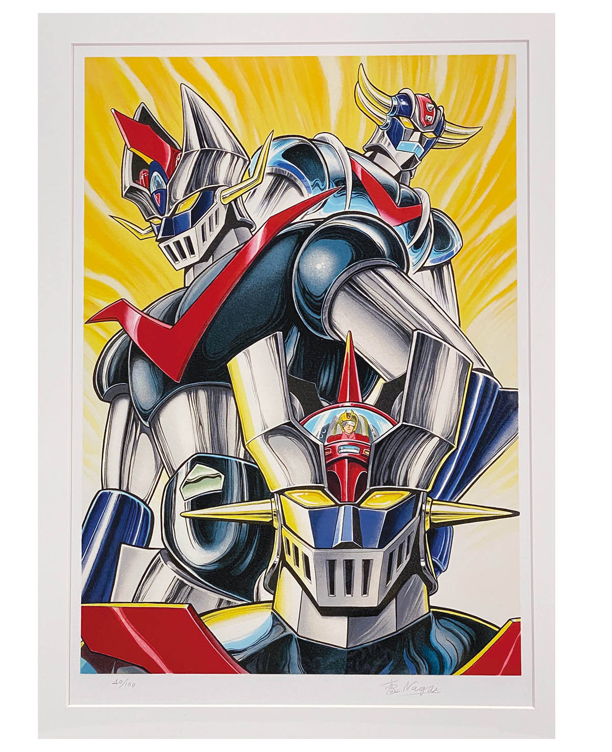 3310] 永井豪 直筆サイン入り リトグラフ「機神マジンガーZ」