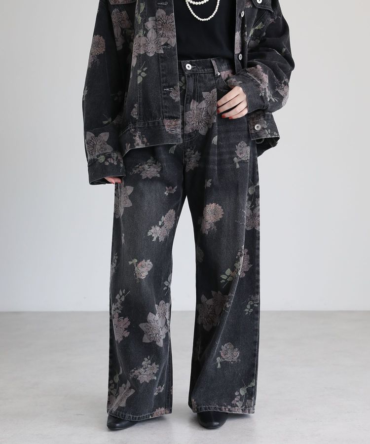 SUGAR SPOON フラワーptデニムパンツ/Green Parks（グリーン パークス