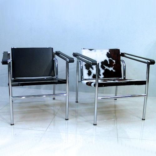 ル・コルビジェ/LC1スリングチェア【ポニースキン・スティールライン