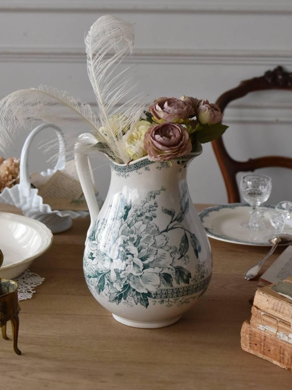 アンティークピシェ.GIEN フランスアンティーク雑貨 テールドフェール 陶器