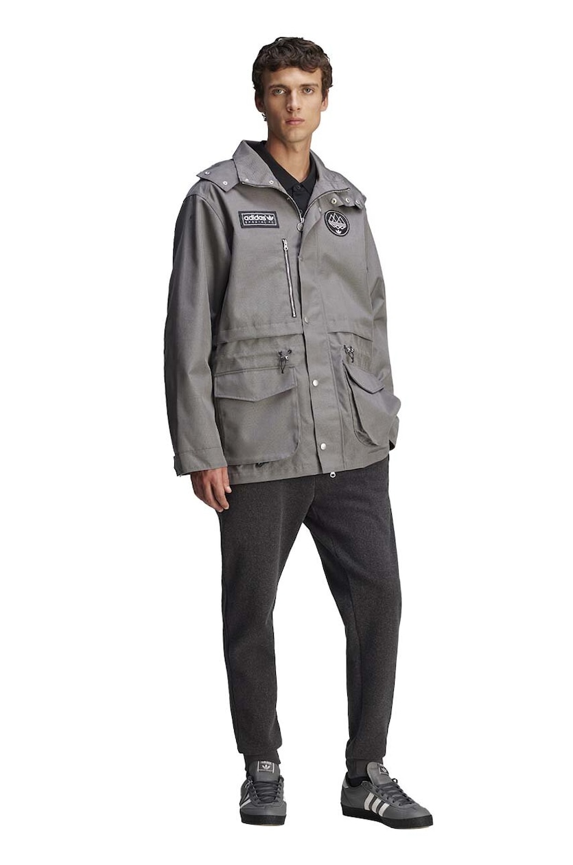 adidas Originals jacket Spezial F.C. Anorak men's gray color