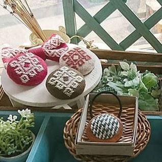 こぎん刺しポットマット/藍染め - 青森のあけびかご・根曲り竹のかご