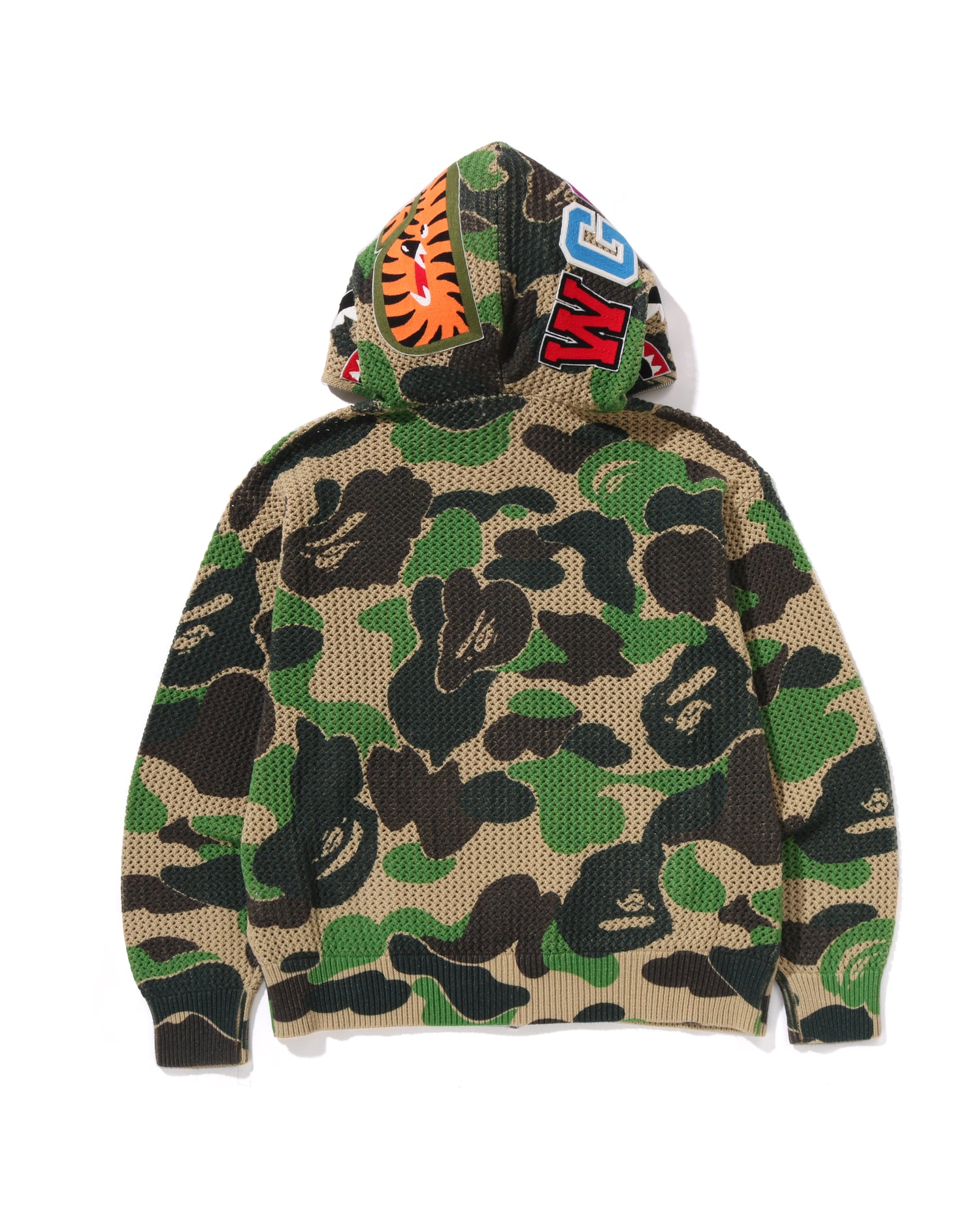 A BATHING APE® Abc Camo Crochet Relaxed Fit Shark Full Zip Hoodie