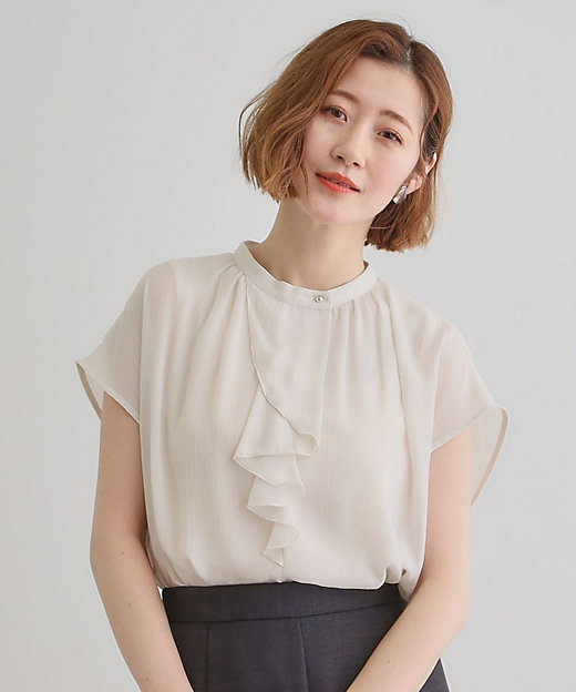 フロントラッフルフリルブラウス（2002438234） | GROVE