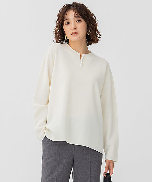 ウールブレンド ラインパール プルオーバー（KRWWNZ0651