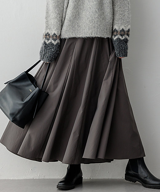 洗える】ストレッチタイプライター フレア スカート