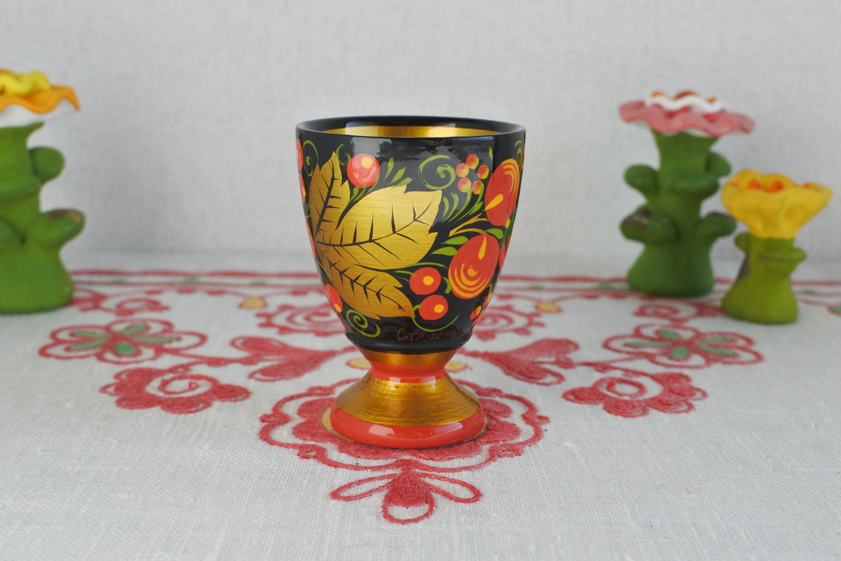 ロシア民芸品 ホフロマ塗 器 木製 食器 ロシア雑貨いりえのほとり 神戸