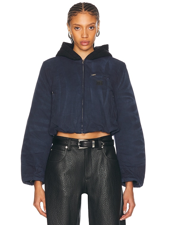 Alexander Wang Folded in Work Jacket in Washed Navy | FWRD
