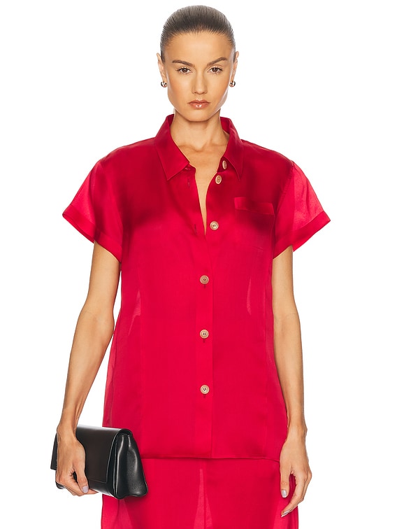 KHAITE Keefe Top in Raspberry | FWRD