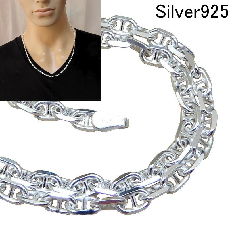 チェーン ネックレス メンズ シルバー925 3.5mm 55cm アンカーチェーン
