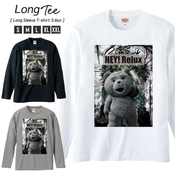 Tシャツ メンズ ロンT 長袖 ブランド Uネック NO BRAND Funny Teddy