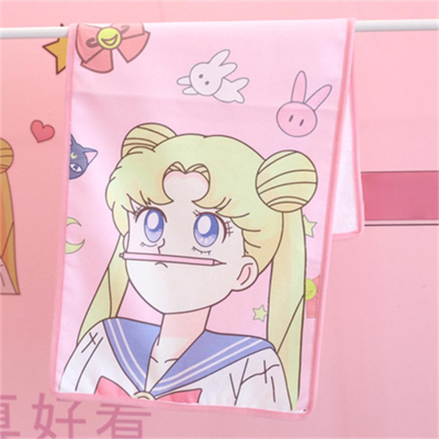 セーラームーン ループタオル 縁がピンクで可愛い ちびうさぎ 名前が