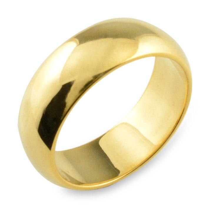 18金 リング メンズ レディース 指輪 甲丸リング 幅広 7mm ゴールド