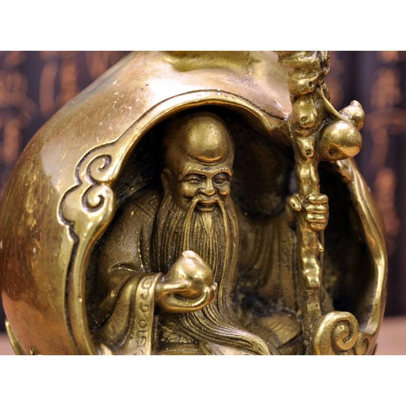 寿老人の置物 桃入 長寿の置物 銅製 風水グッズ : 中国貿易公司ctc